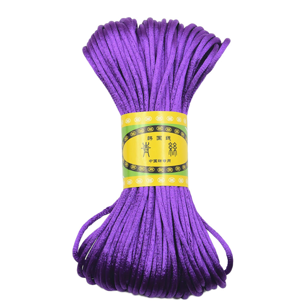 3mm 20M Chinese Knot Satin Nylon Braided Cord Macrame Beading Rattail Cords Multi-colored