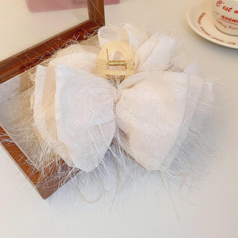 Stoff Mesh Haar Clip Frauen Süße Mode Multi-schicht Fliege Haar Krallen Einfarbig Hochzeit Haar Zubehör Geschenke