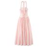 2025 European Autumn Women's Waist-Cinching Halter Neck Slimming Princess Dress