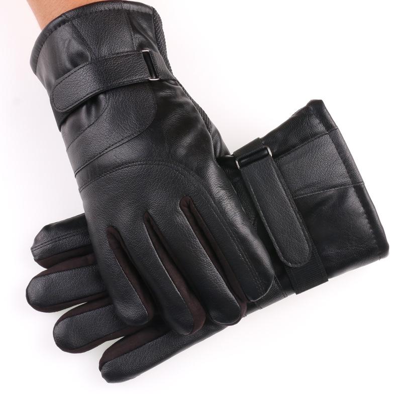 

Зимние термоперчатки мужские и женские перчатки из ПУ кожи с начесом утолщенные сенсорные трудовые перчатки мужские и женские велосипедные уличные перчатки One size