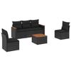VidaXL Garden Lounge Set with Cushions 6 Pcs, Patio Sofas, Patio Furniture Set, Outdoor Furniture, Black 3258254