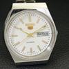 JAPAN 6309A VINTAGE SEIKO 5 AUTOMATIC MENS WHITE COLOR DIAL WATCH A701379-5