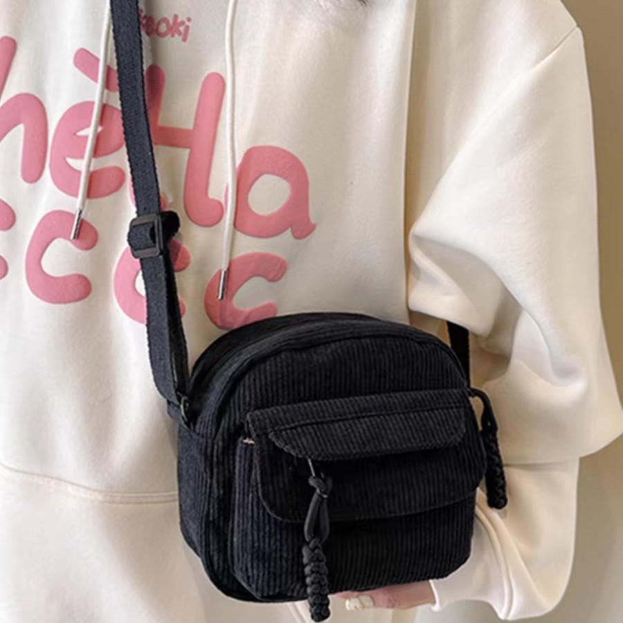 Solid Color Corduroy Women's Hobos Shoulder Bag Retro Casual Female Crossbody Bags Ladies Daily Travel Handbags Messenger Bag