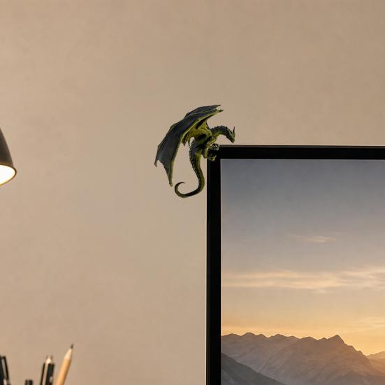 3D Printed Flying Dragon Figurine, Dragon Shape TV & Computer Monitor Decoration, Dragon Egg Toy with Dragon Inside