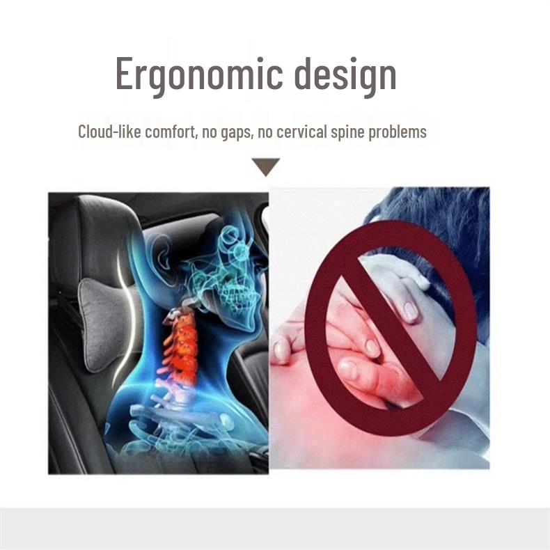 Car Plush Neck & Waist Pillow Set - Bone-Shaped Headrest Pair