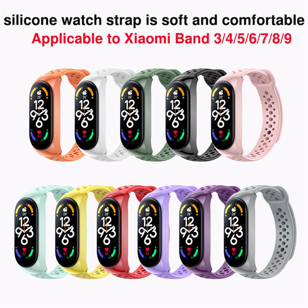 Sport Watch Bands For Xiaomi Mi Band 7 /8Bracelet Silicone Smart wristband Miband 4 Belt pulseira correa mi band 3 4 5 6 strap