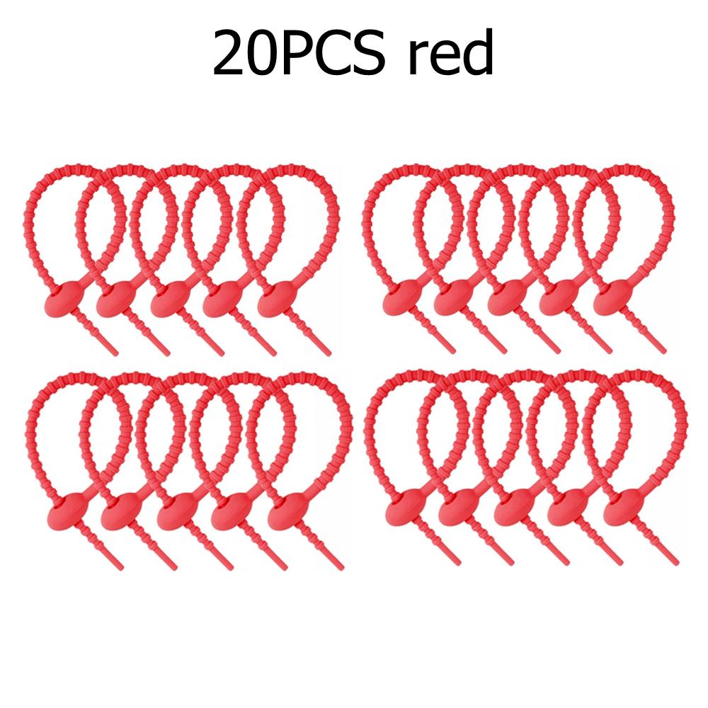 10/20/50pcs 18cm Silicone Reusable Bag Ties Twist Wire Fasten Cable Zip Tie Headset Data Lines Wire DIY Universal Magic Tie