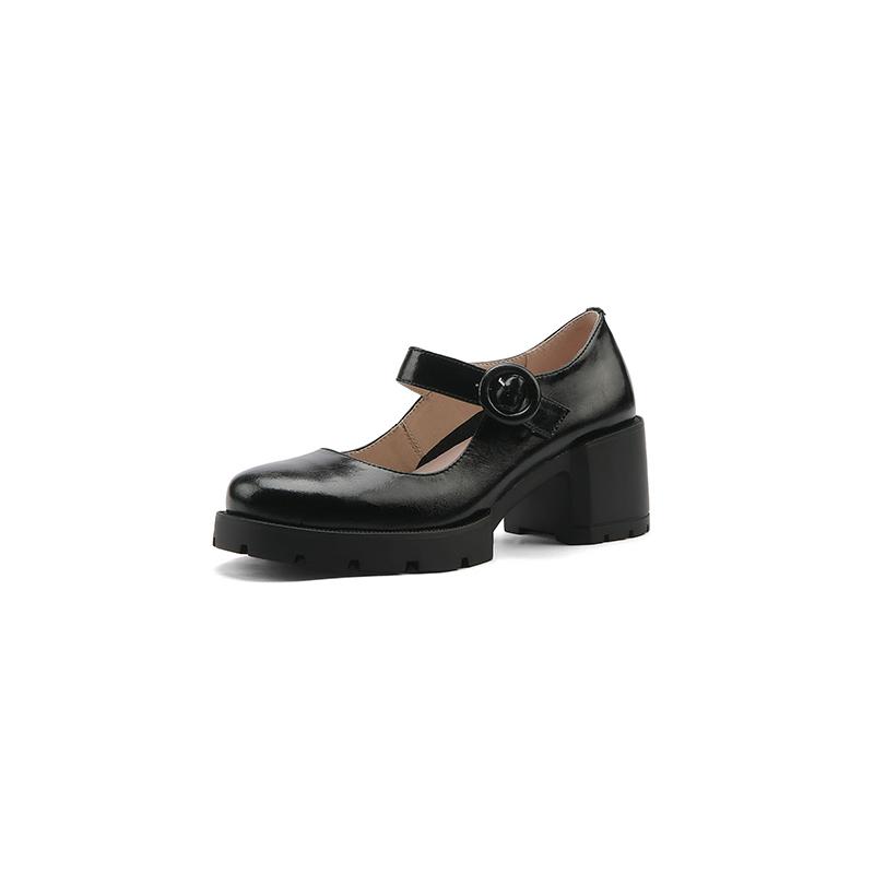 Moda 2025 Nuove Scarpe Mary Jane da Donna in Pelle di Mucca LEISURE Fibbia Scarpe con Plateau Scarpe Basse Punta Tonda Donna Zapatos De Mujer