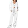 Women's Casual Comfortable Two Piece Outfit Zip Up Cardigan and Long Pants Set for Fall Winter