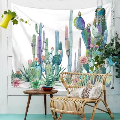 Nordic Ins Cactus Tapestry Wall Decoration Painting Bedhead Bedroom Hanging Cloth Green Plant Background Cloth Room Hanging Painting