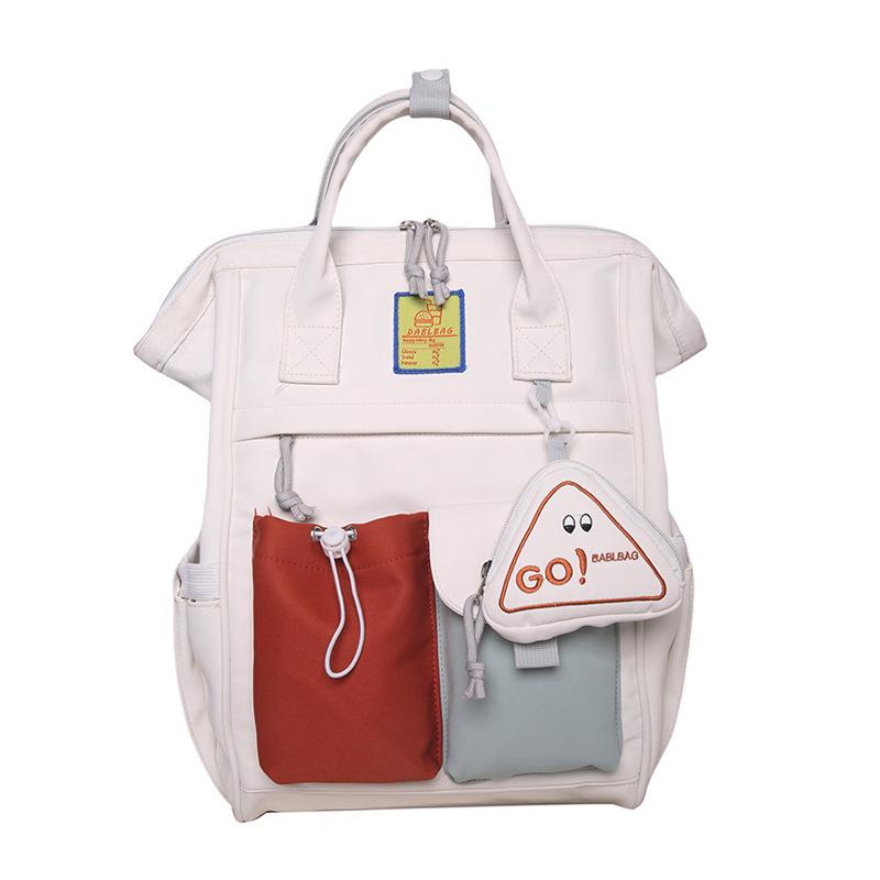 Skolväska stor kapacitet smutsavvisande mellanstadiet högt värde college-stil ryggsäck flickryggsäck kvinnlig lätt rese- kan expanderas