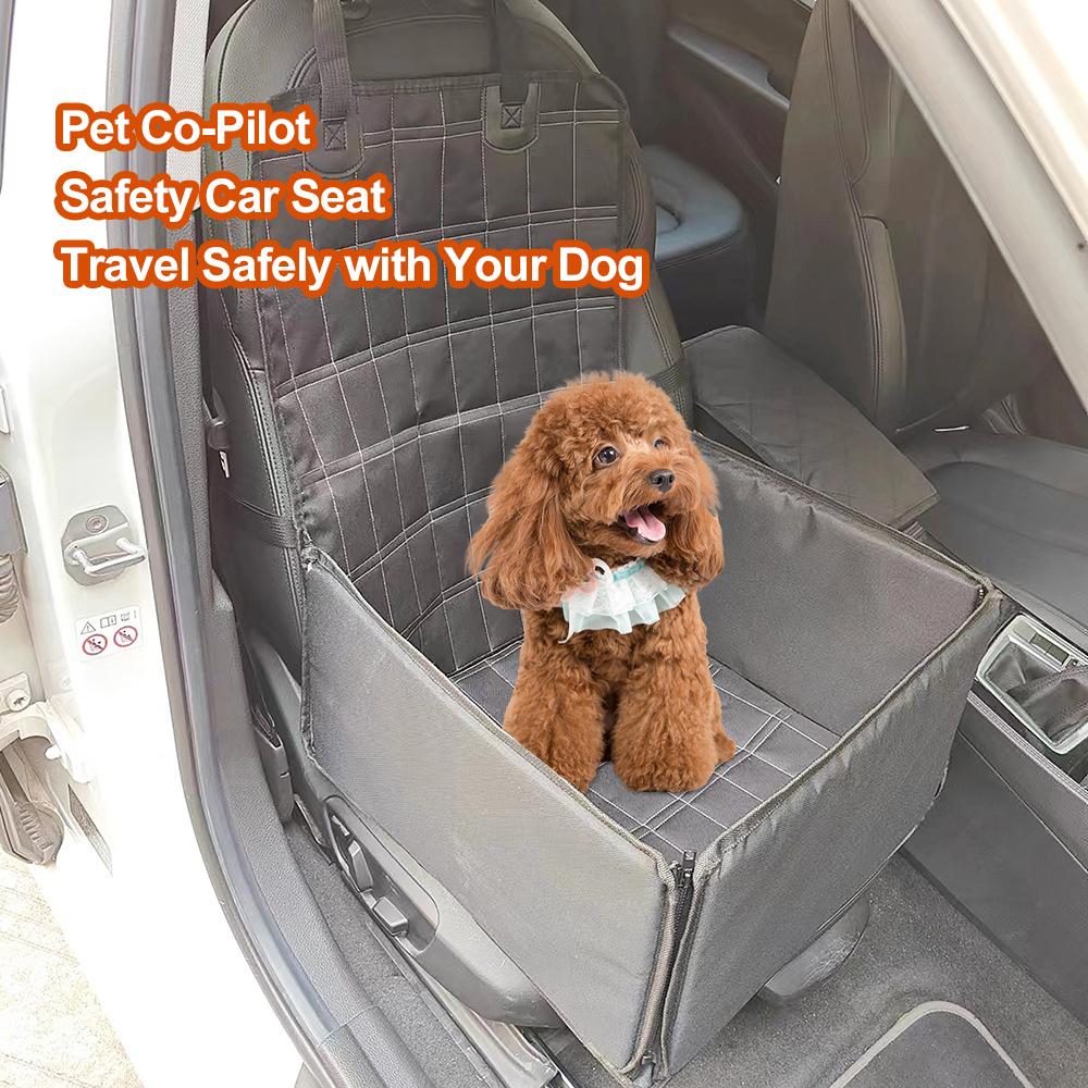 Asiento de coche para perros y gatos Asiento de transporte plegable para mascotas con cinturón de seguridad Funda impermeable para asiento de coche