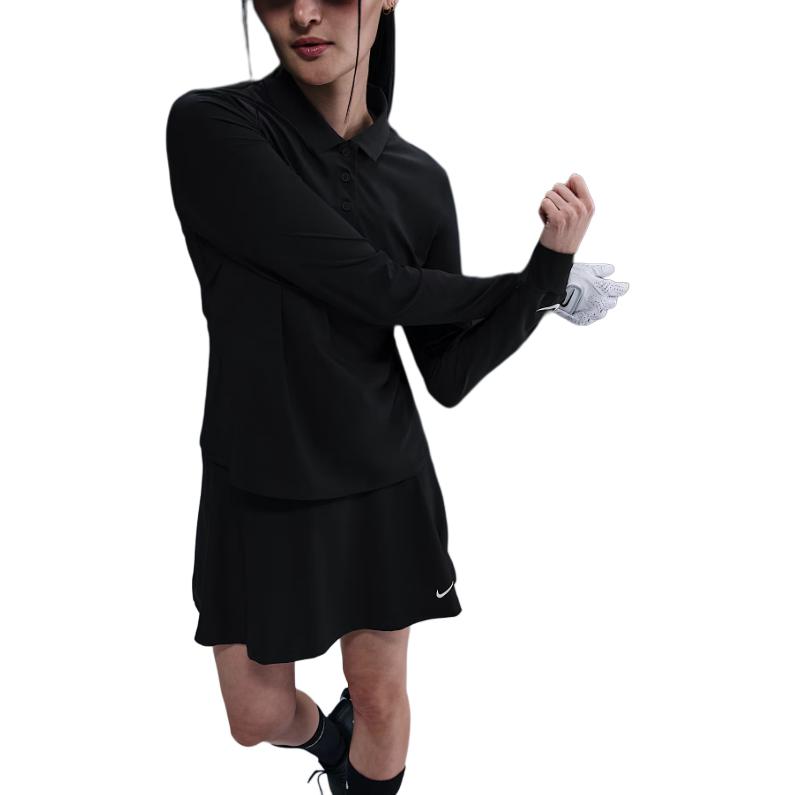 Nike Logo Quick-Dry Long Sleeve Polo Shirt Women tops FQ1571-010