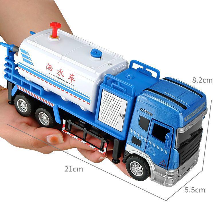 He Kai Toy Fire Truck: Large Alloy Model with Water Spray, Opening Doors, Sound and Light Effects.