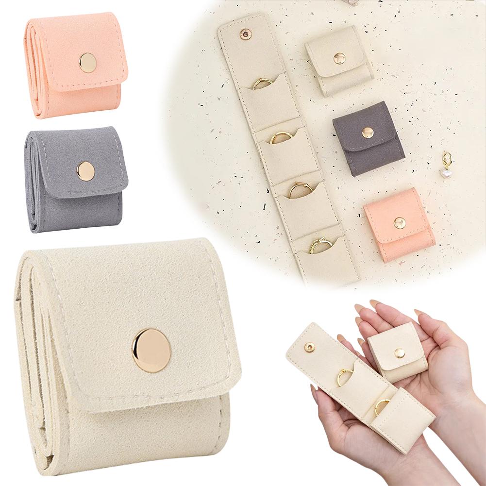 Cute Mini Travel Jewelry Organizer Bag Portable Foldable Necklace Ring Earrings Packing Bag Small Storage Bag For Accessories