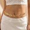 Boho Exquisite Metal Flower Butterfly Waist Chain for Women Double Layers Belly Chain Summer Beach Bikini Dress Body Jewelry