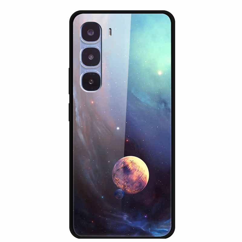 Funda de Lujo Para Infinix Hot 60 Pro X6885 Cubierta de Cristal Templado para Fundas de Teléfono Infinix Hot 60 Pro Animales de Moda Protectora Funda