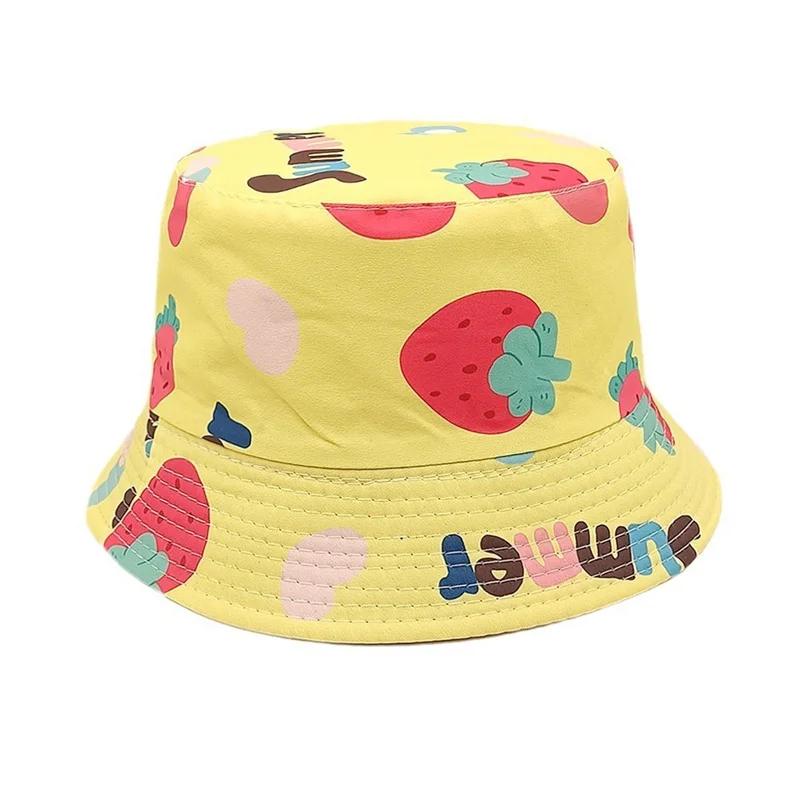Spring And Summer Polyester Cartoon Print Bucket Hat Outdoor Travel Sun Cap For Boy And Girl 105