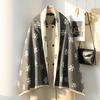 Double-Sided Women's Winter Ink Painting Snood: Imitation Cashmere Scarf for Air-Conditioned Rooms.