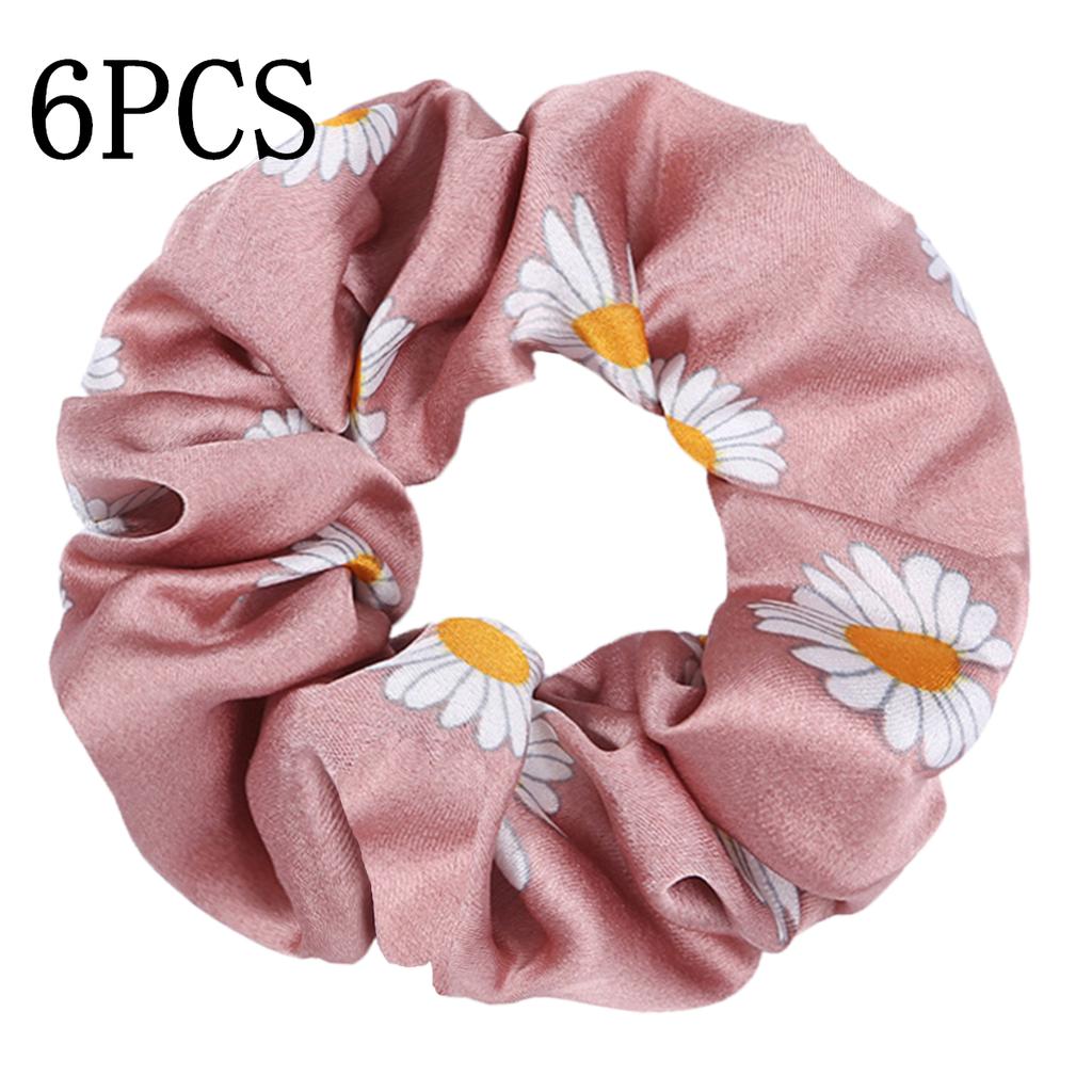 6 Stück/Los Haargummis Elastisches Band Damen Halter Gummiband Zubehör Chiffon Sonnenblume Gänseblümchen Blume Niedliche Kopfbedeckung