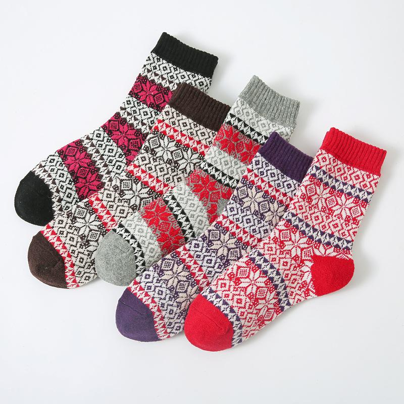 5/10 Pairs Comfortable Casual Autumn Winter Thickened Warm Rabbit Wool Socks Fashionable Versatile Short Vertical Stripe Towel Socks for Women