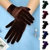 1 Pair Women Fall Winter Gloves Velvet Five Fingers Solid Color Shopping Guide Gloves Thick Non-Slip Warm Windproof Prom Jewelry Shop Sales Gloves