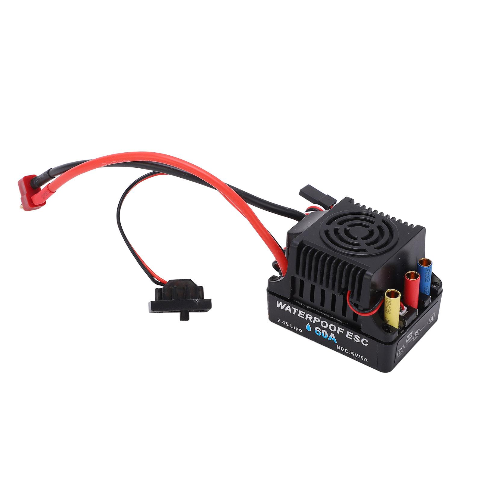 

60A Безколекторний ESC Відмінне прискорення Ефективна робота Водонепроникний T-роз єм Чорний ESC для 110