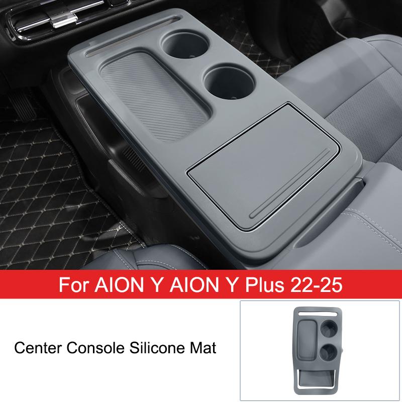 For AION Y AION Y Plus 22-25 Center Console Silicone Mat Cup Holder Panel Anti-scratch Organizer Protective Pad Deep Blue 2pcs