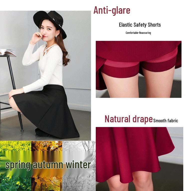 2024 Plus Size A-Line Mid-Length High-Waisted Puffy Skirt for Women - Sailor Dance Style