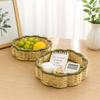 2 Pieces Paper Rope Basket Decorative Rattan Tray Basket Imitation Rattan Tray Natural Look Home Storage Eco-Friendly