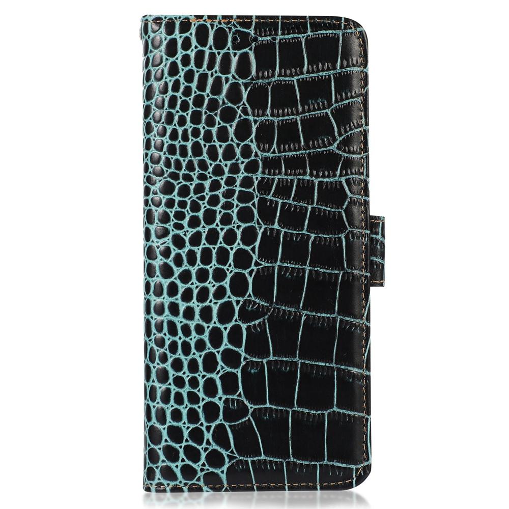 For Samsung Galaxy A07 Case Crocodile Texture Genuine Cow Leather Phone Wallet Cover