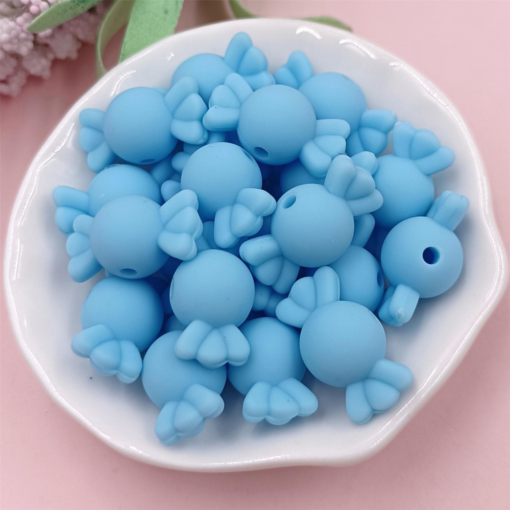 

Высокое качество ожерелье свободные бусины браслеты 20 шт конфетные бусины DIY Изготовление ювелирных изделий 21*11 мм резиновые синий