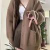 Solid Color New Style Women's Oversized Knit Sweater Cardigan Coat for Autumn Winter