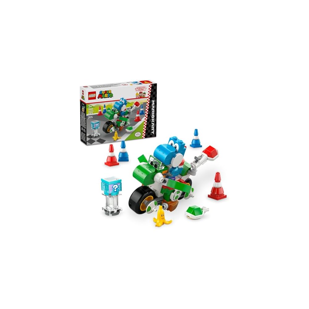 LEGO Super Mario Mario Kart Yoshi Bike Toy Set Building Blocks for Kids Ages 7-9
