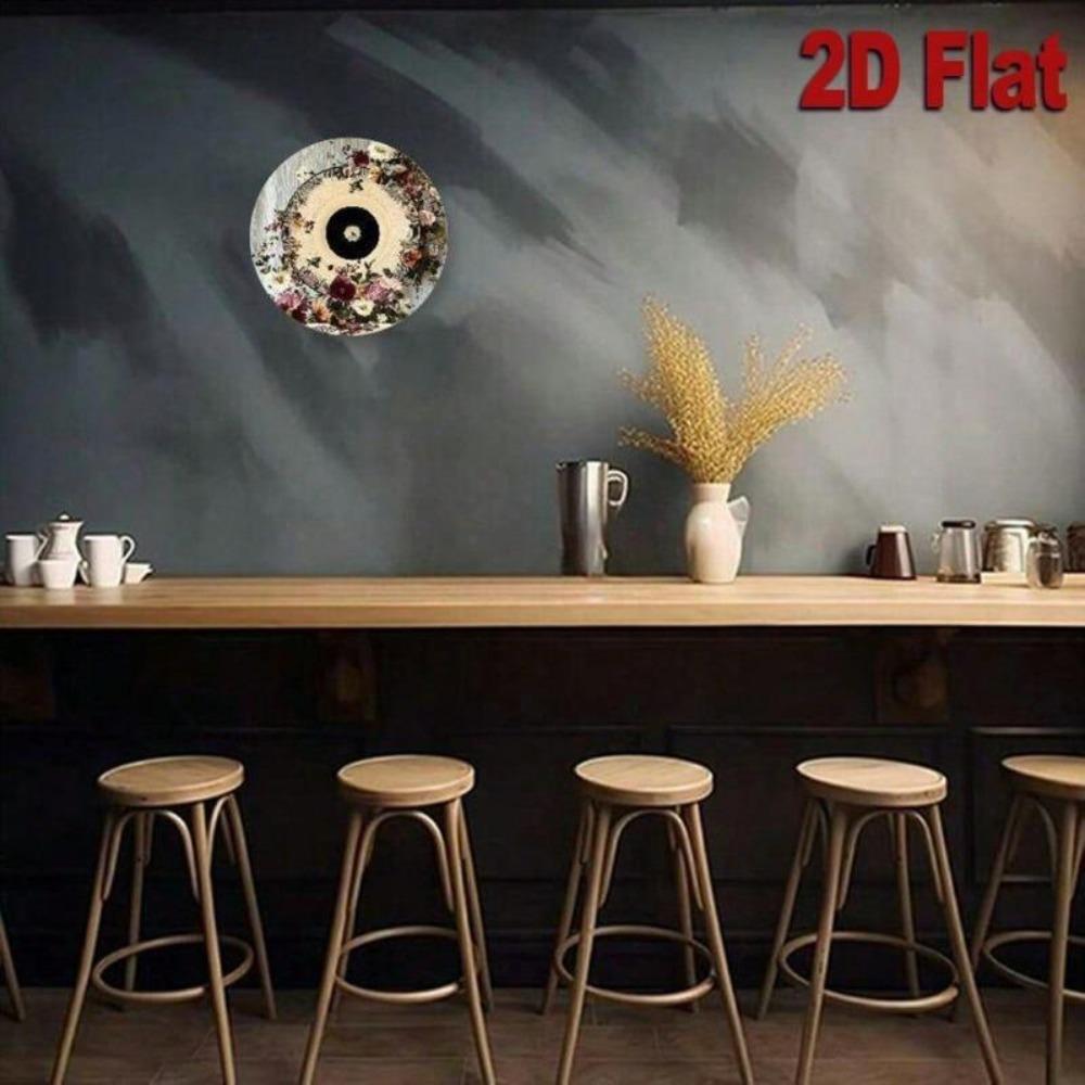 Vintage Floral Record Metal Wall Art Sign Home Kitchen Decor Retro Gift