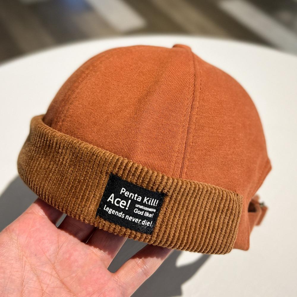 Corduroy Beanies Bonnet Retro Brimless Hat Fashion Sailor Cap Outdoor