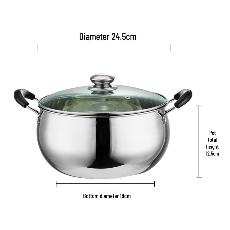 24CM 304 Stainless Steel Soup Pot