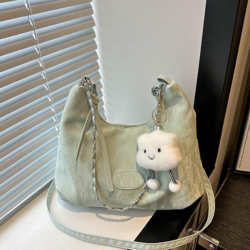 Neue Sommer-Ketten-Pendeltasche, Lässige Studenten-Weichgesicht-Großraumtasche für Damen, Mode Einzelschulter-Umhängetaschen