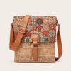 New Niche Design Single Shoulder Crossbody Vertical Small Bag Fashionable Retro Printed Bark Women's Bag