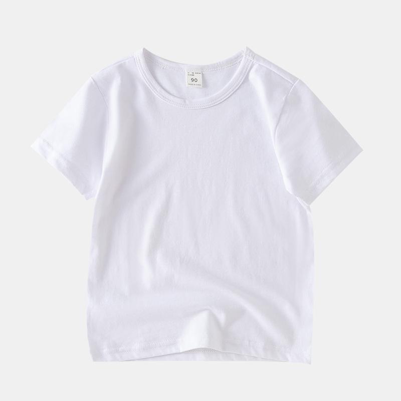 Dětské bavlněné tričko s krátkým rukávem v jednobarevné barvě - Léto pro chlapce, Velikosti od 3T a výše