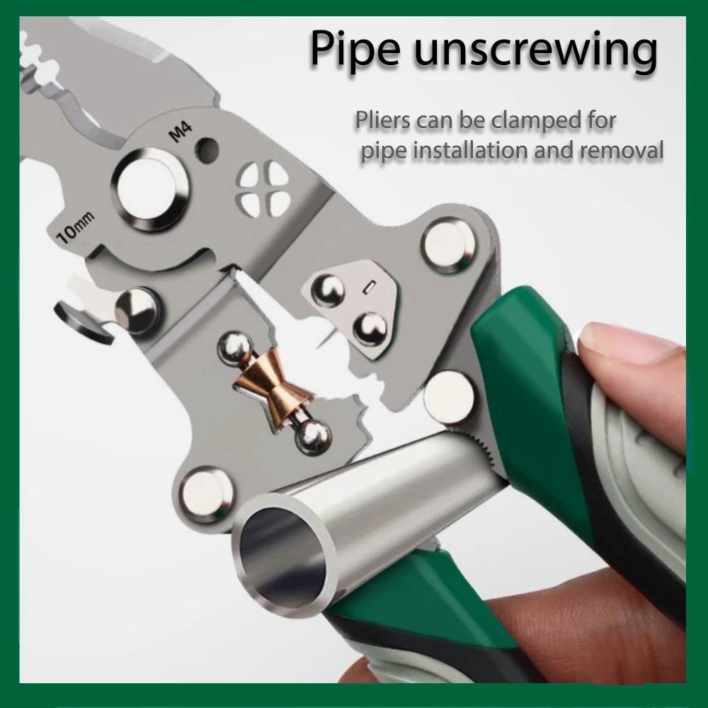 1PC Foldable Wire Stripper Pulley Design Multi-function Electrician Wire Splitter Wire Winding Pliers Crimping Pliers Hand Tool