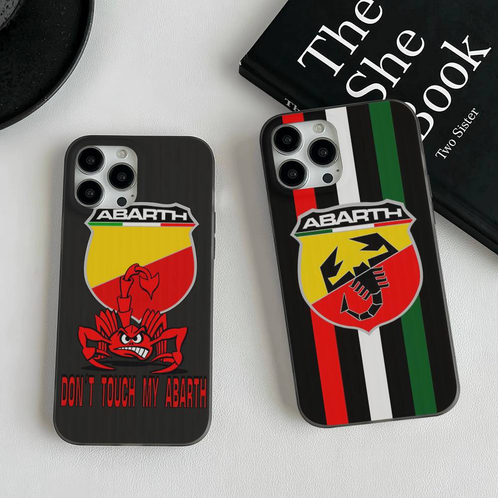 A-Abarth LOGO Soft Corrugated Transparent Phone Case For IPhone 17 15 16 11 12 13 14 Pro Max Plus Pro