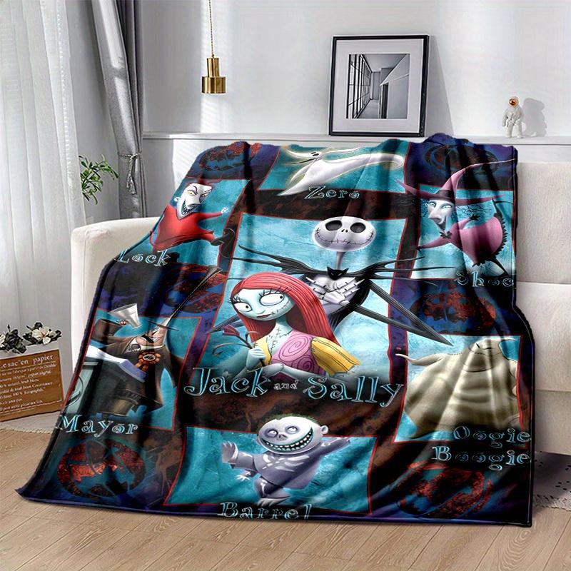 

1pc, Cozy Nightmare Before Christmas Home Decor Blanket: Perfect Flannel Throw for Bedroom, Living Room, Travel, Camping, Car 80x120cm