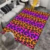 Colorful Leopard Print Carpet with Gradient Orange and Purple Background Design Suitable for Use As an Anti-slip    for    Room and Bedroom Sofas