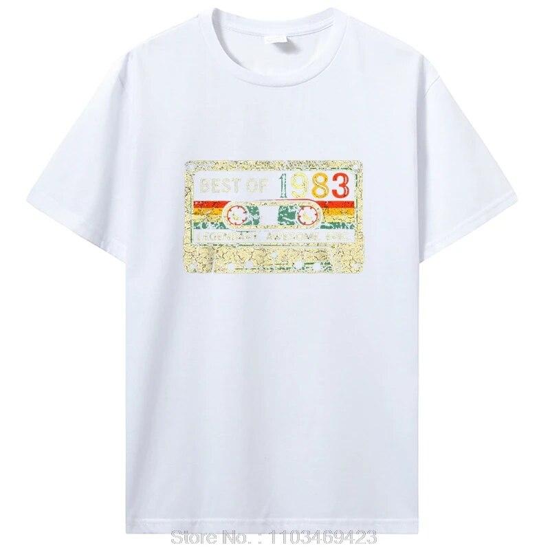 Birthday T Shirts for Unisex Women 1983 Old T Shirt Cotton Short Sleeve Graphic Tshirt Casual Clothing Oversized Tee Streetwear