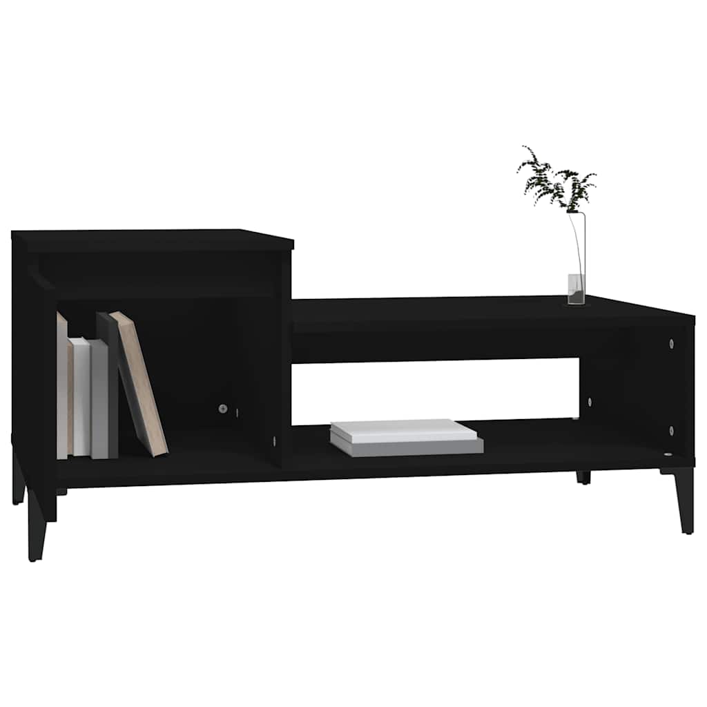 Vidaxl Stolik Kawowy, Czarny 100X50X45 Cm, Materiał Drewnopochodny