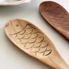 Japanese-style Cute Wooden Fish-shaped Natural Solid Wood Rice Spoon for Electric Rice Cooker