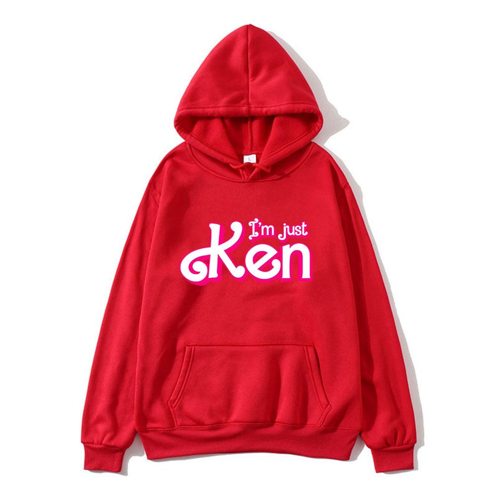 Jsem jen Ken RyanGosling Mikiny s dlouhým rukávem Ležérní jarní mikiny s kapsou Růžový grafický potisk Sudaderas Pánské