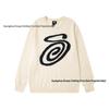 European & American Stüssy Arc Pattern Jacquard Round Neck Knit Sweater for Couples