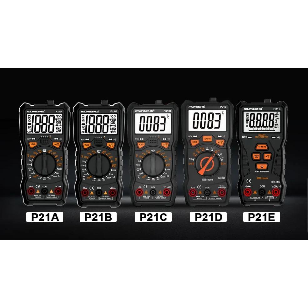 MUFASHA TRUE RMS Multimeter AC/DC Flashlight Digital 6000 COUNTS NCV Smart Multimeter High Precision Multimeter